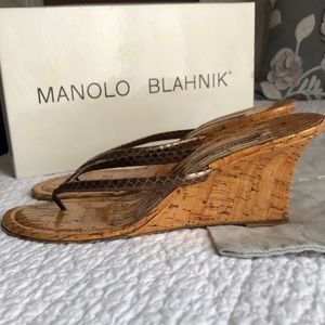 Manolo Blahnik wedge cork Sandals